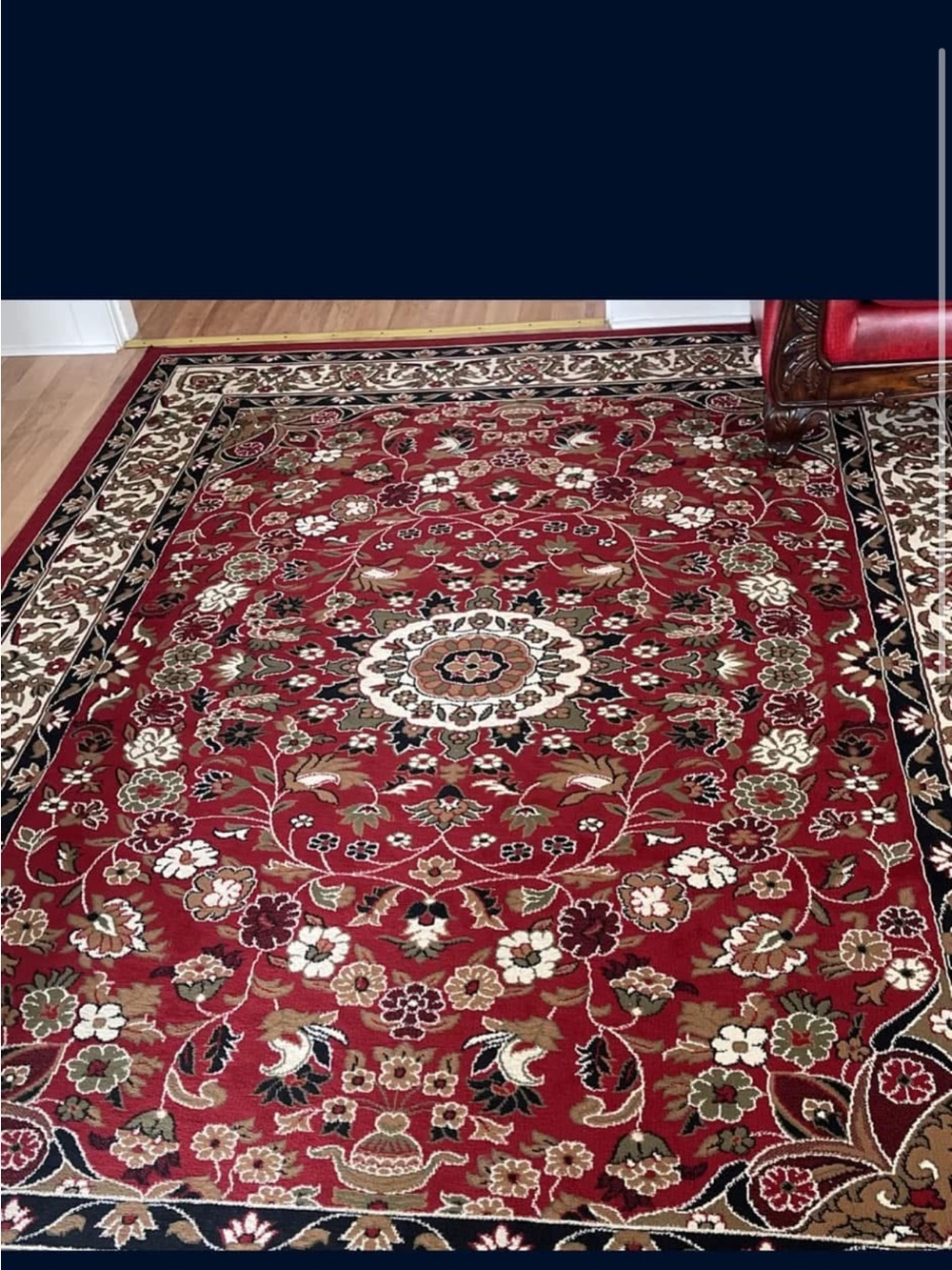 Traditional Red Floral Area Rug - Home Accents